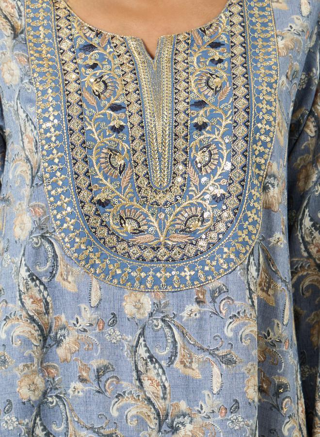 Maxim Creation Women Threadwork Embroidery Printed Jalabiya - Image 3